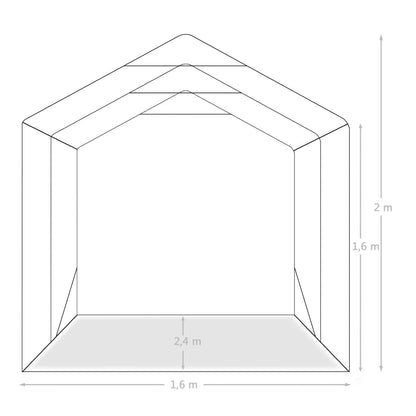 vidaXL Tente de garage PVC 1,6x2,4 m Vert