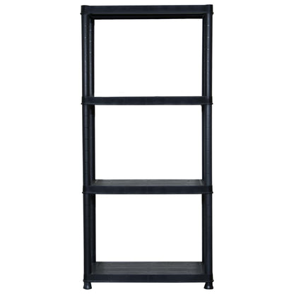 vidaXL Étagère de rangement à 4 niveaux Noir 61x30,5x130 cm Plastique