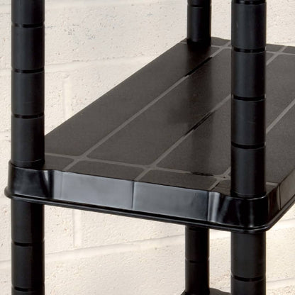 vidaXL Étagère de rangement à 4 niveaux Noir 61x30,5x130 cm Plastique