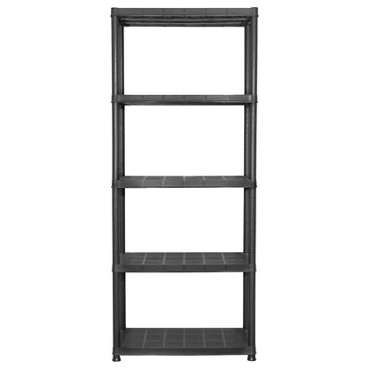 vidaXL Étagère de rangement à 5 niveaux Noir 71x38x170 cm Plastique