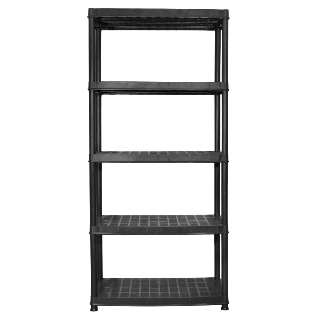 vidaXL Étagère de rangement à 5 niveaux Noir 91,5x45,7x185cm Plastique