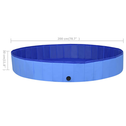 vidaXL Piscine pliable pour chiens Bleu 200x30 cm PVC