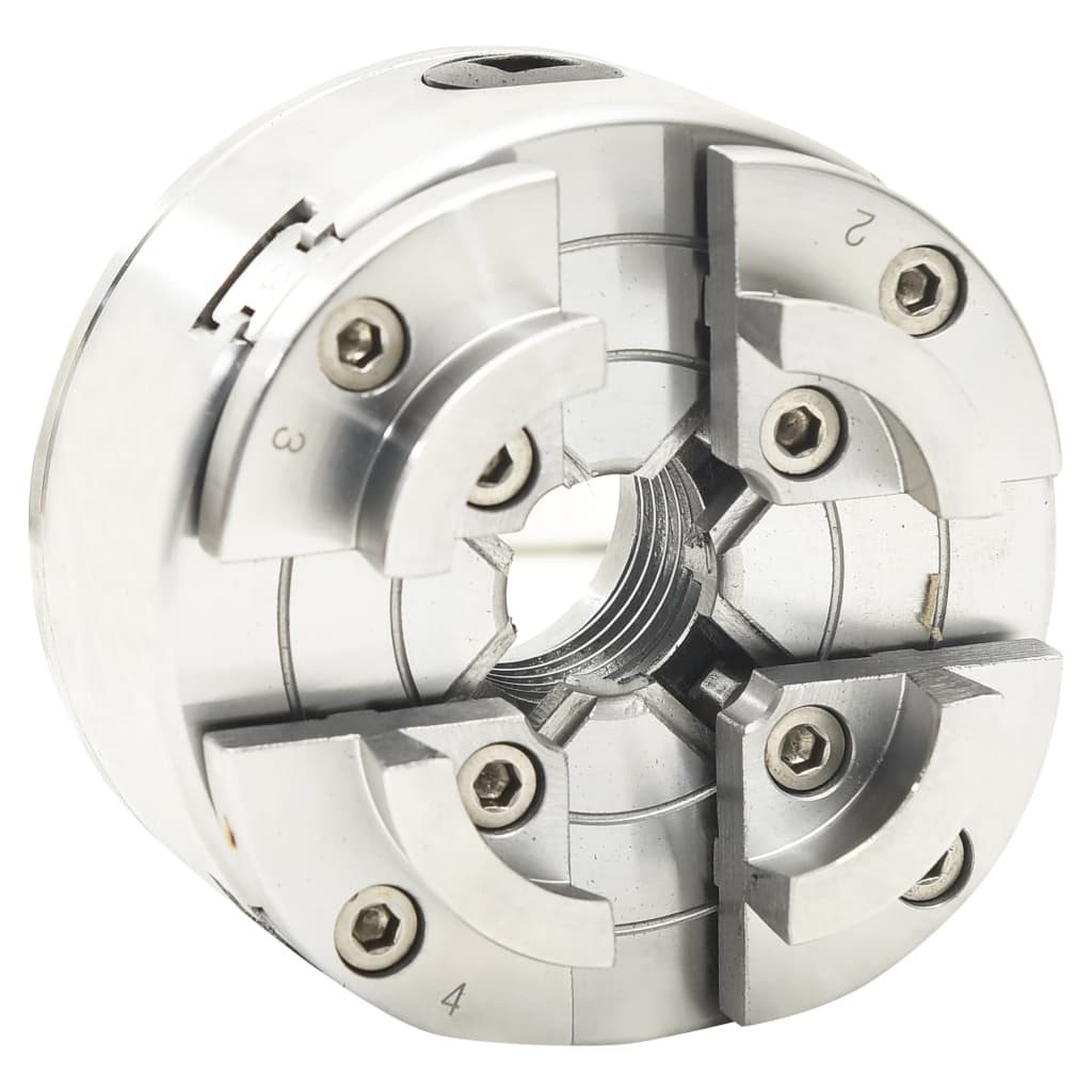 vidaXL Mandrin à bois à 4 mâchoires connexion M33 argenté 96 mm