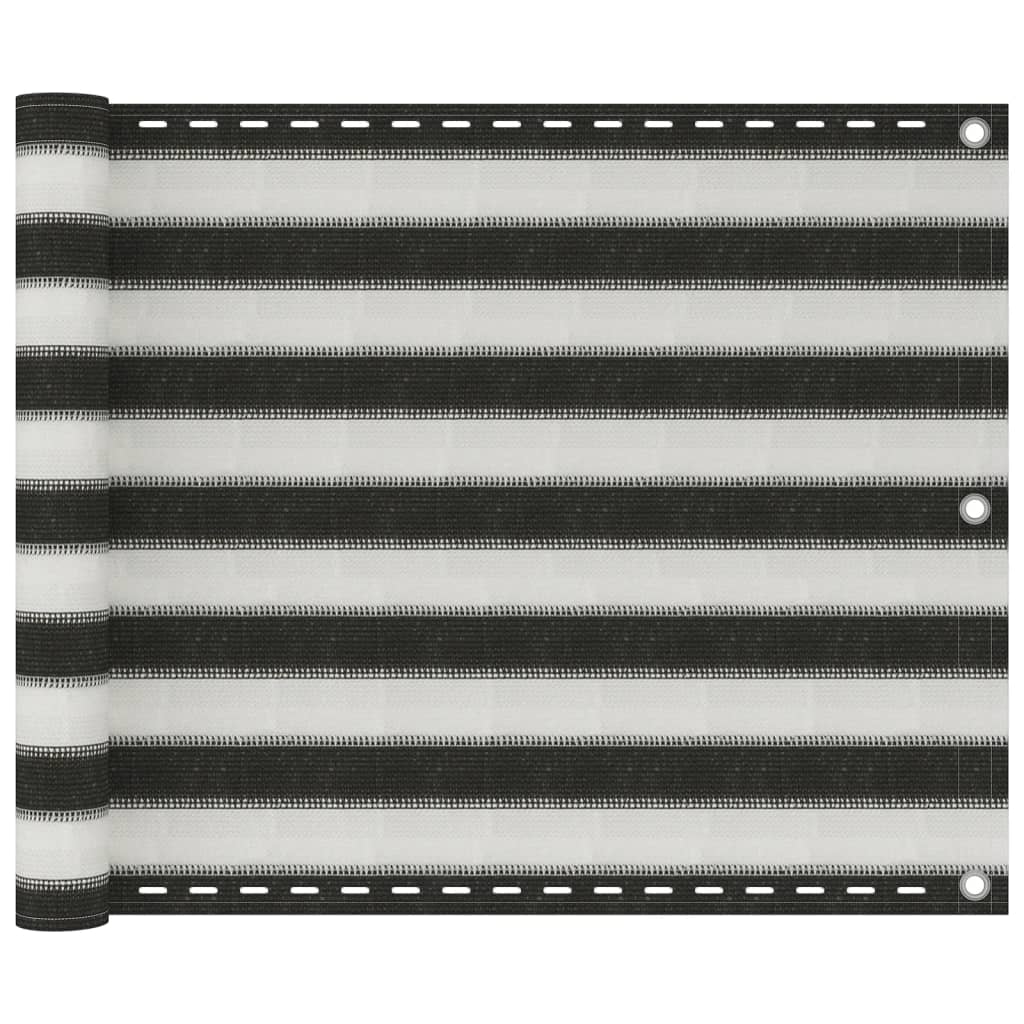 vidaXL Écran de balcon PEHD 75x500 cm Anthracite et blanc