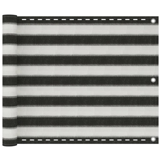 vidaXL Écran de balcon PEHD 75x500 cm Anthracite et blanc