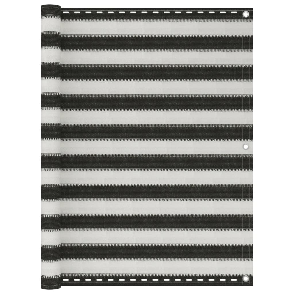 vidaXL Écran de balcon PEHD 120x600 cm Anthracite et blanc