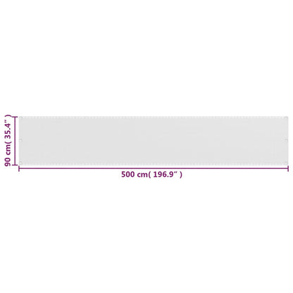 vidaXL Écran de balcon Blanc 90x500 cm PEHD