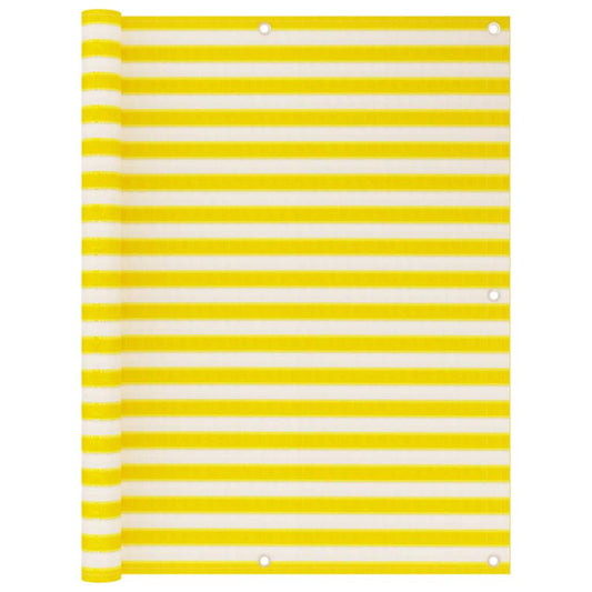 vidaXL Écran de balcon Jaune et blanc 120x500 cm PEHD