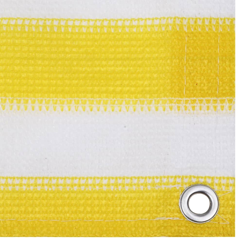 vidaXL Écran de balcon Jaune et blanc 120x500 cm PEHD
