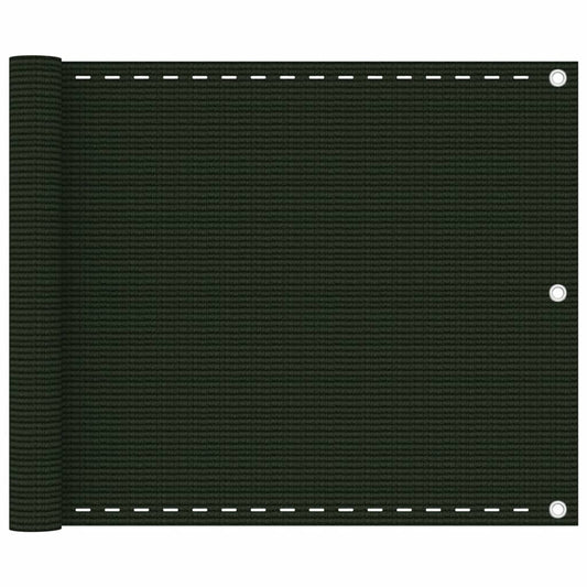 vidaXL Écran de balcon Vert foncé 75x500 cm PEHD