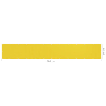 vidaXL Écran de balcon Jaune 90x600 cm PEHD