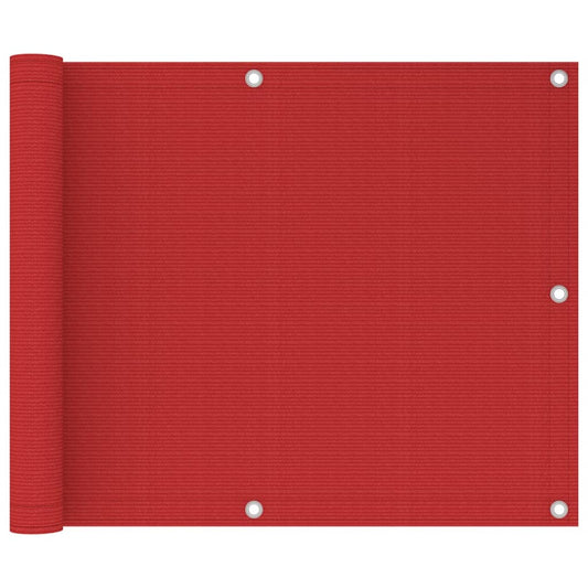 vidaXL Écran de balcon Rouge 75x300 cm PEHD