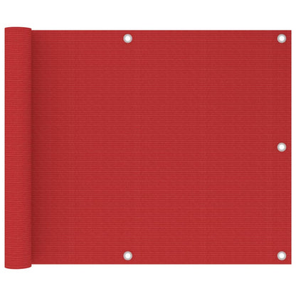vidaXL Écran de balcon Rouge 75x500 cm PEHD