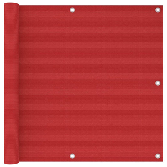 vidaXL Écran de balcon Rouge 90x300 cm PEHD