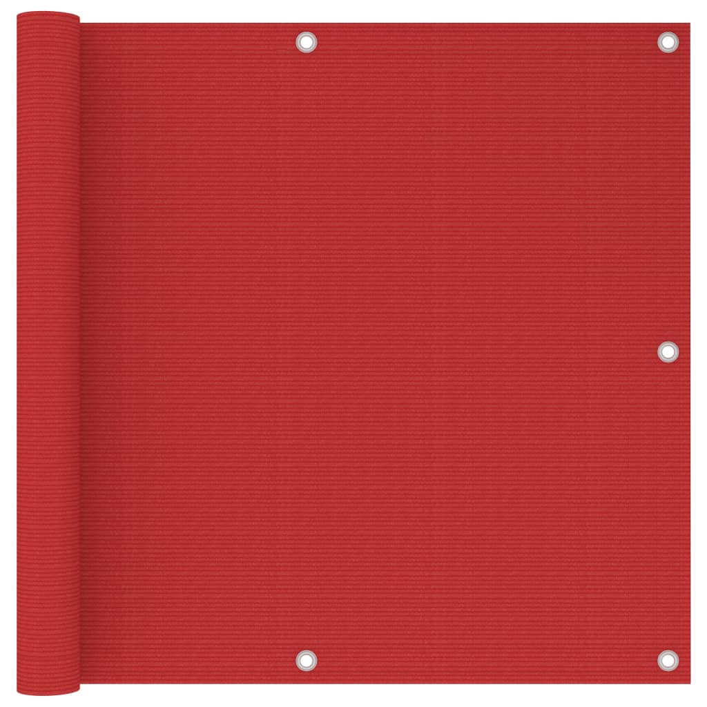 vidaXL Écran de balcon Rouge 90x500 cm PEHD