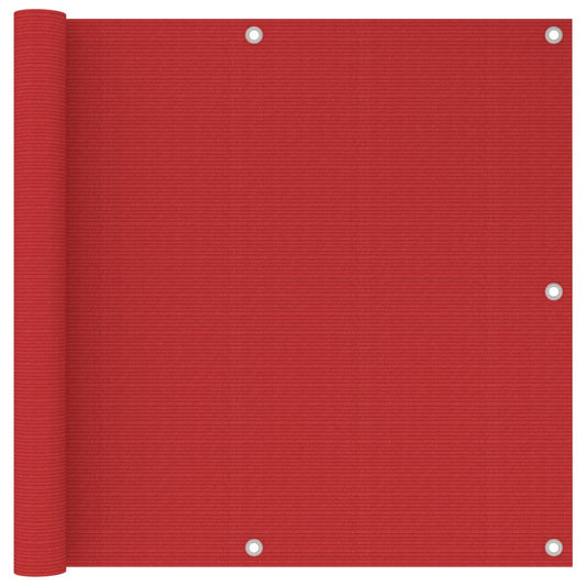 vidaXL Écran de balcon Rouge 90x500 cm PEHD