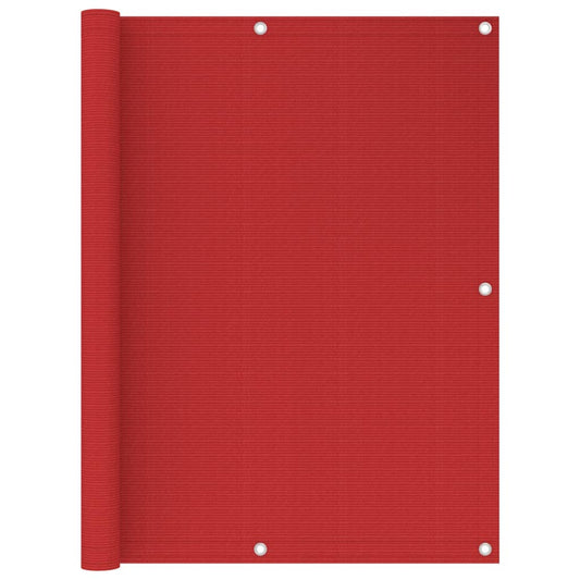 vidaXL Écran de balcon Rouge 120x500 cm PEHD