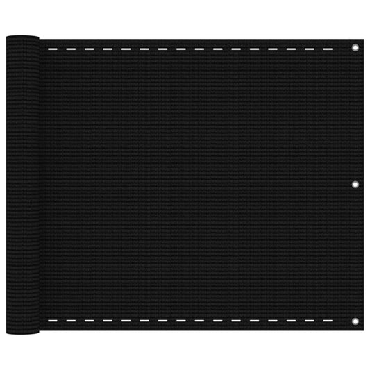 vidaXL Écran de balcon Noir 75x400 cm PEHD