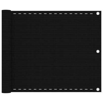 vidaXL Écran de balcon Noir 75x500 cm PEHD