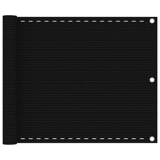vidaXL Écran de balcon Noir 75x500 cm PEHD
