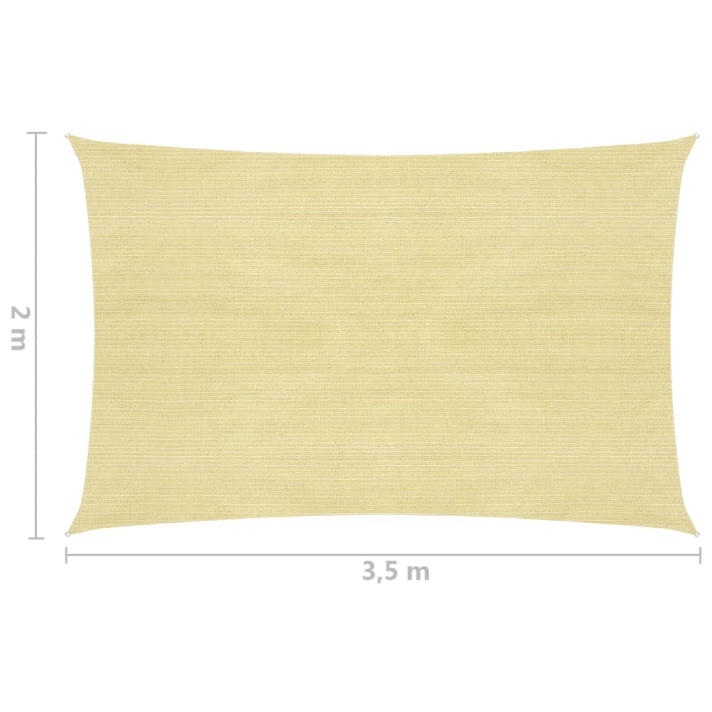 vidaXL Voile d'ombrage 160 g/m² Beige 2x3,5 m PEHD