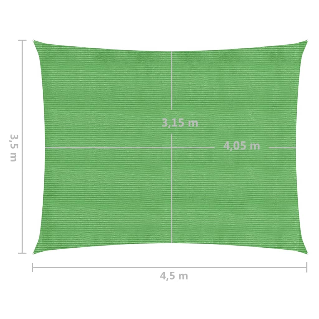 vidaXL Voile d'ombrage 160 g/m² Vert clair 3,5x4,5 m PEHD