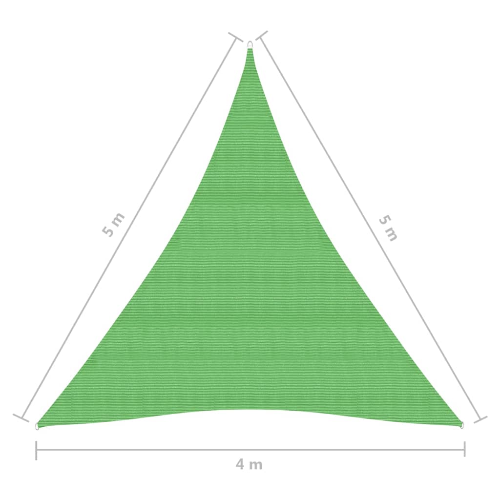 vidaXL Voile d'ombrage 160 g/m² Vert clair 4x5x5 m PEHD