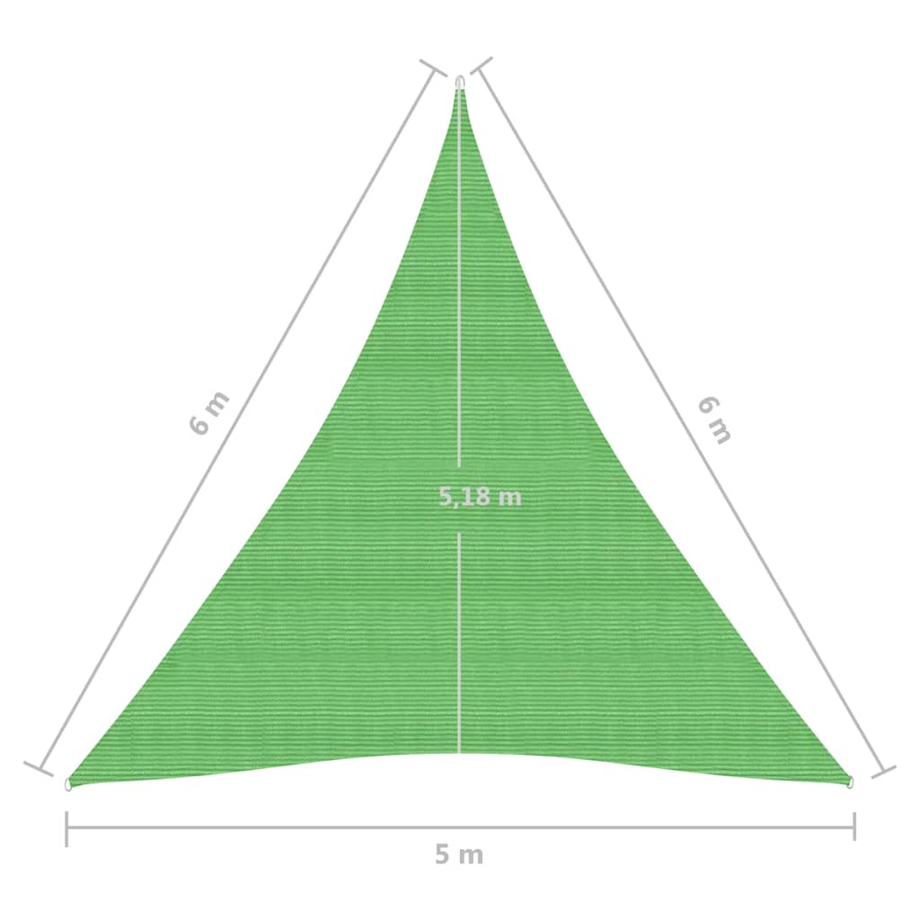 vidaXL Voile d'ombrage 160 g/m² Vert clair 5x6x6 m PEHD