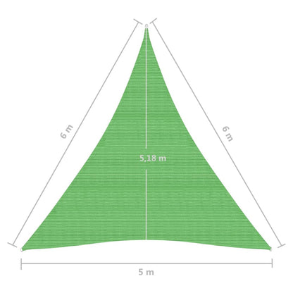 vidaXL Voile d'ombrage 160 g/m² Vert clair 5x6x6 m PEHD