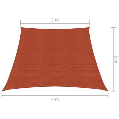 vidaXL Voile d'ombrage 160 g/m² Terre cuite 3/4x2 m PEHD