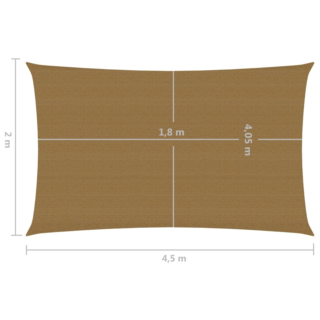 vidaXL Voile d'ombrage 160 g/m² Taupe 2x4,5 m PEHD