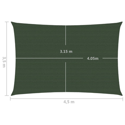 vidaXL Voile d'ombrage 160 g/m² Vert foncé 3,5x4,5 m PEHD
