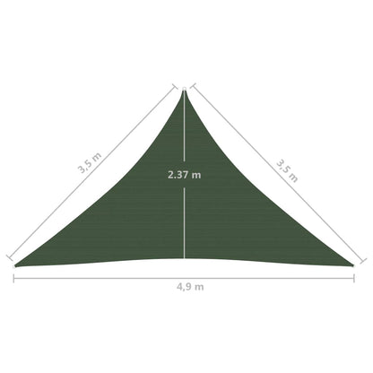vidaXL Voile d'ombrage 160 g/m² Vert foncé 3,5x3,5x4,9 m PEHD