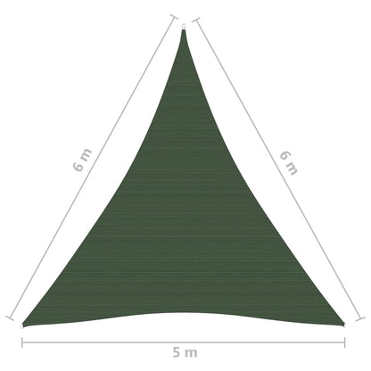 vidaXL Voile d'ombrage 160 g/m² Vert foncé 5x6x6 m PEHD