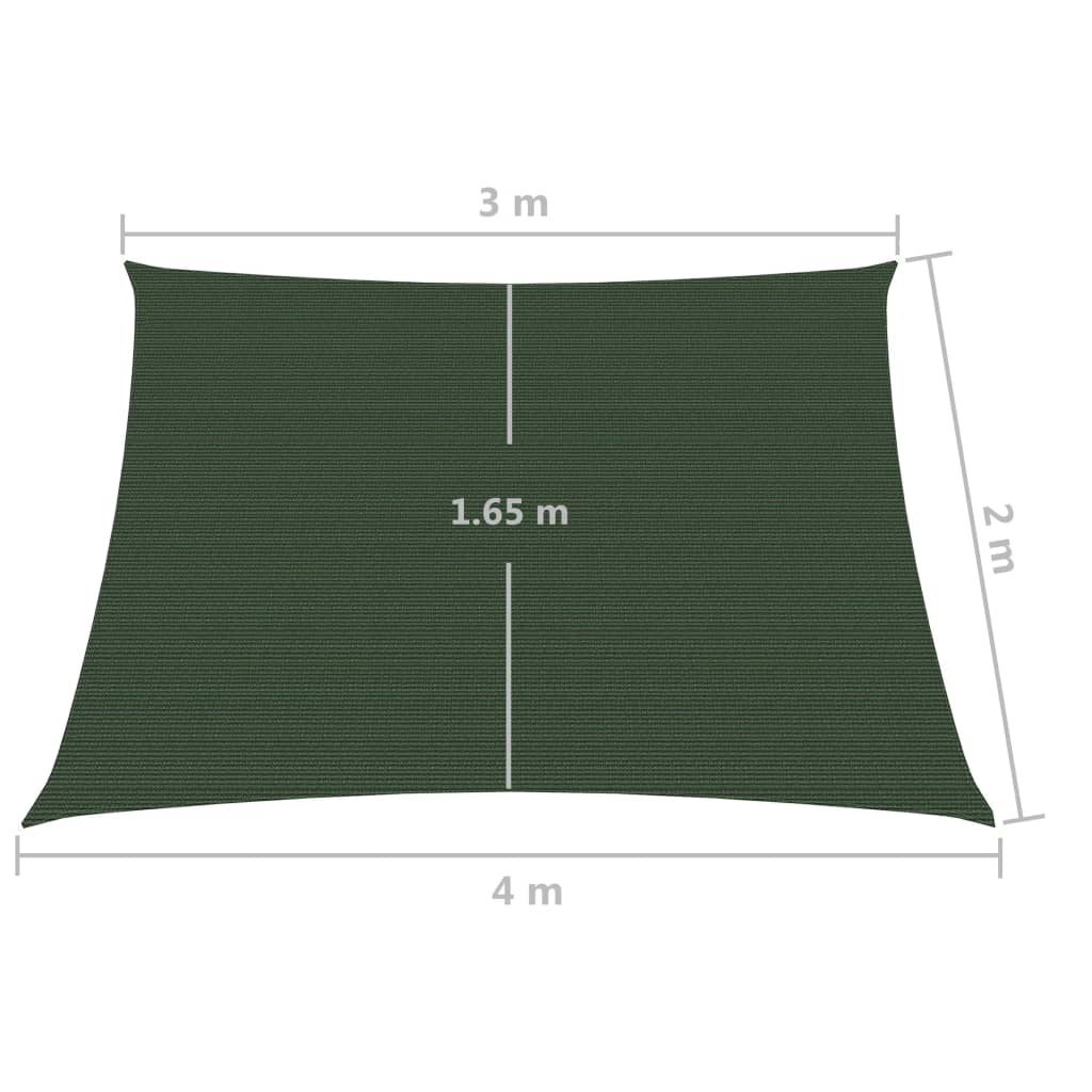 vidaXL Voile d'ombrage 160 g/m² Vert foncé 3/4x2 m PEHD