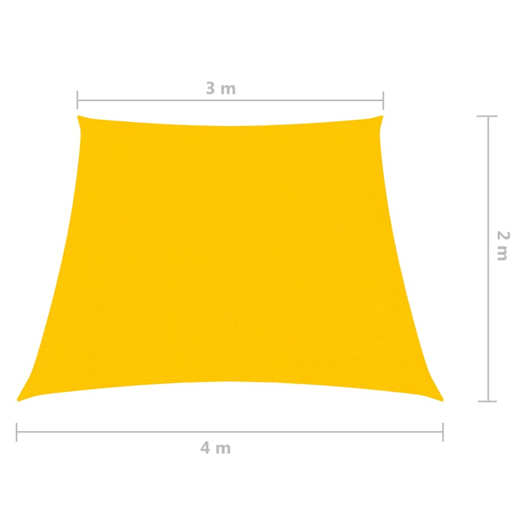vidaXL Voile d'ombrage 160 g/m² Jaune 3/4x2 m PEHD