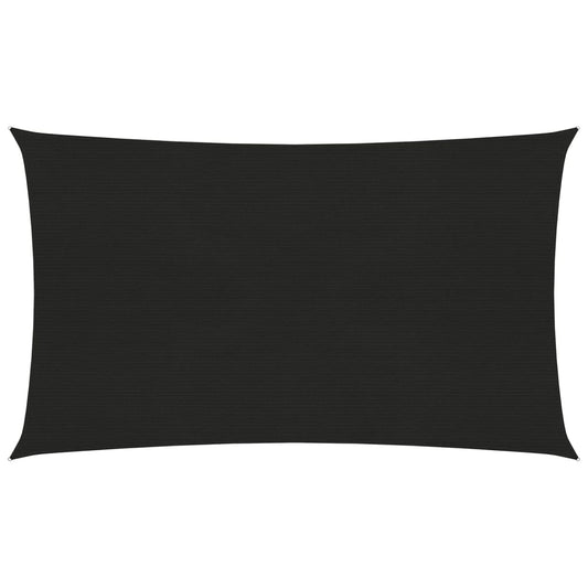 vidaXL Voile d'ombrage 160 g/m² Noir 2x5 m PEHD