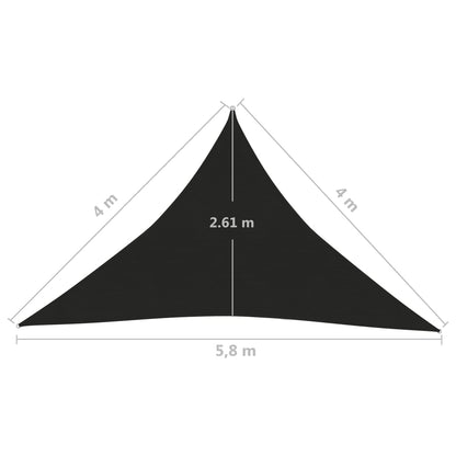 vidaXL Voile d'ombrage 160 g/m² Noir 4x4x5,8 m PEHD