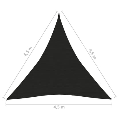 vidaXL Voile d'ombrage 160 g/m² Noir 4,5x4,5x4,5 m PEHD