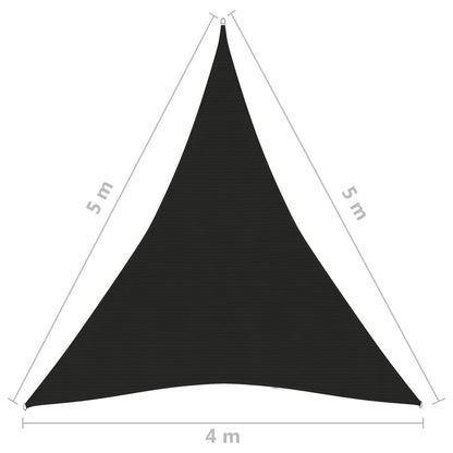 vidaXL Voile d'ombrage 160 g/m² Noir 4x5x5 m PEHD