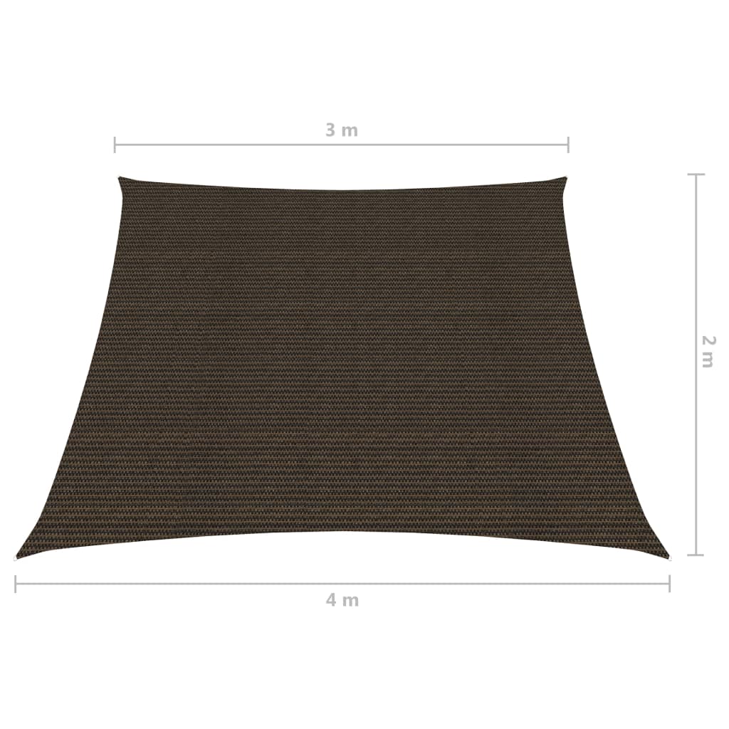 vidaXL Voile d'ombrage 160 g/m² Marron 3/4x2 m PEHD