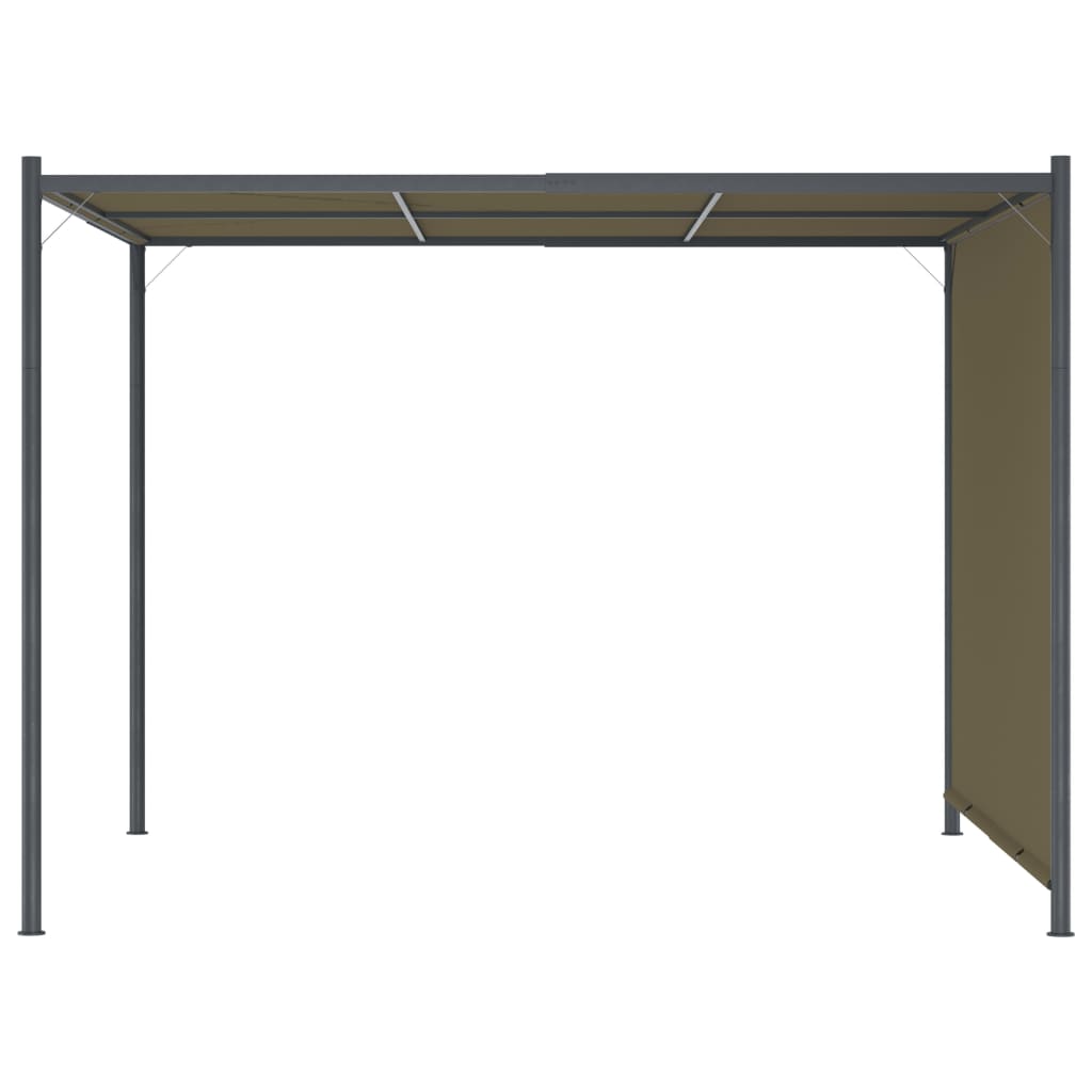 vidaXL Pergola de jardin avec auvent rétractable 3x3 m Taupe 180 g/m²