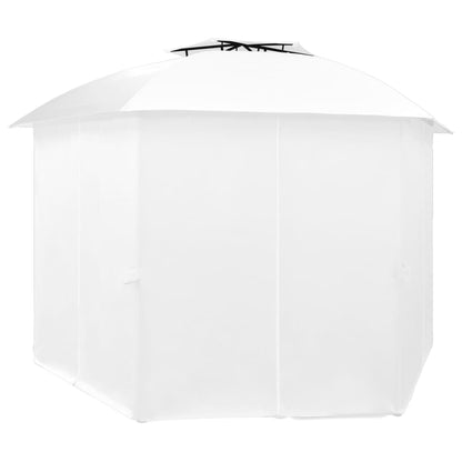 vidaXL Chapiteau de jardin avec rideaux 360x312x265 cm Blanc 180 g/m²