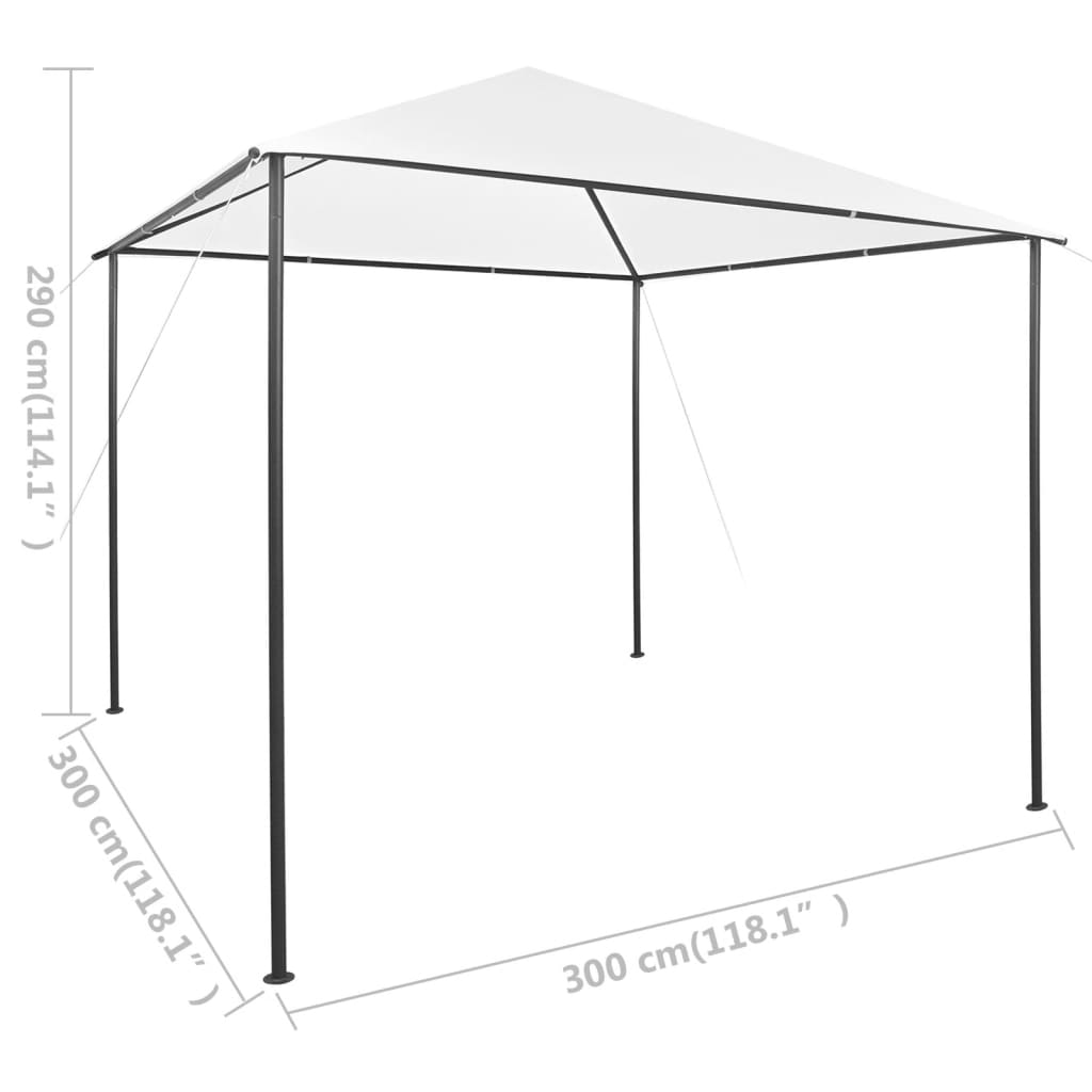 vidaXL Tonnelle 3x3x2,9 m Blanc 180 g/m²