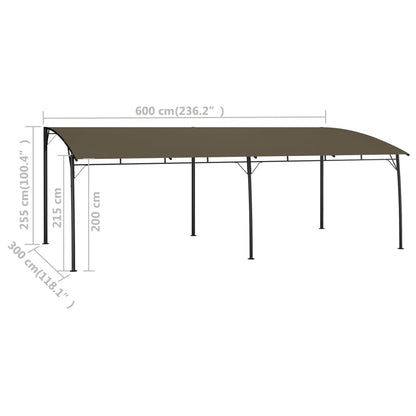vidaXL Auvent pare-soleil de jardin 6x3x2,55 m Taupe