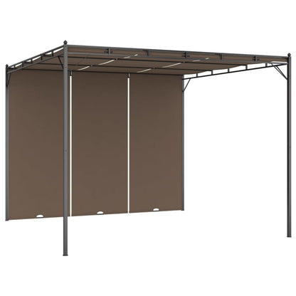 vidaXL Belvédère de jardin avec rideau latéral 3x3x2,25 m Taupe