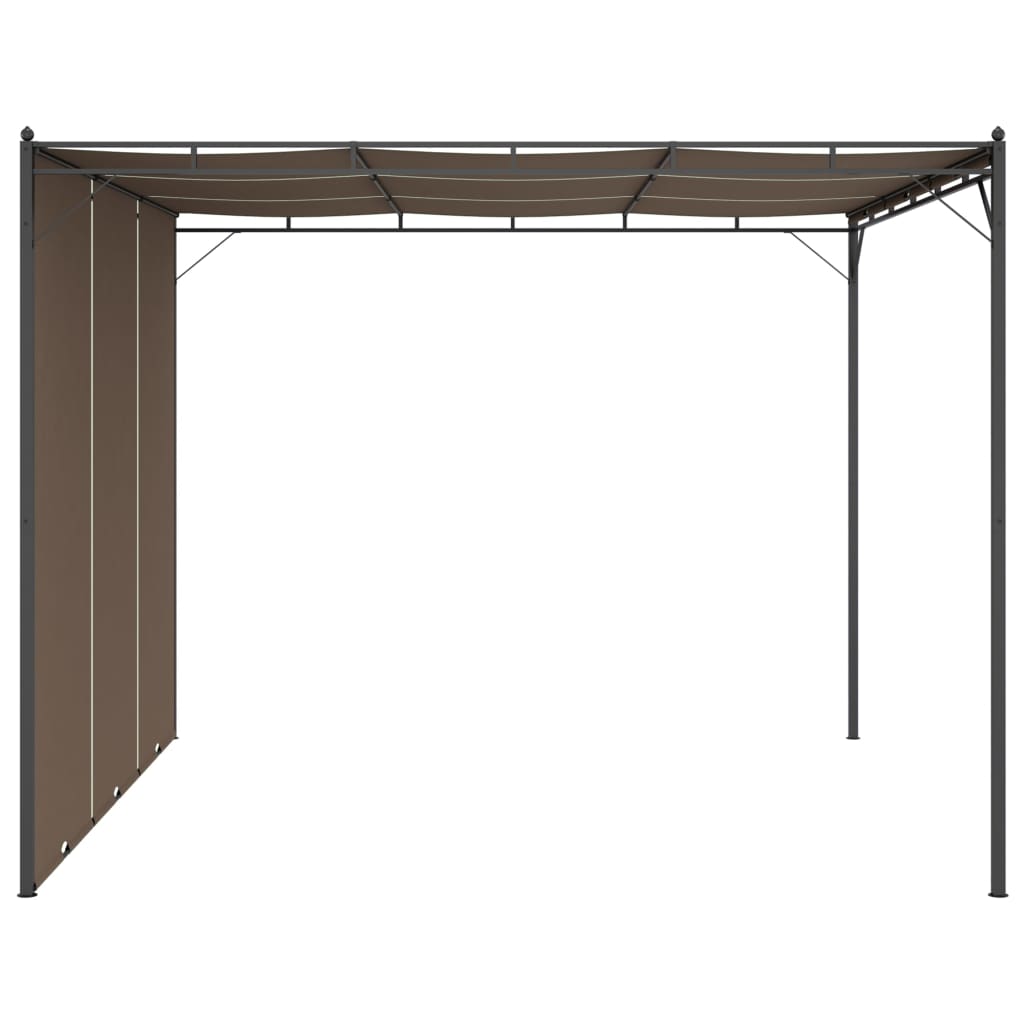 vidaXL Belvédère de jardin avec rideau latéral 3x3x2,25 m Taupe