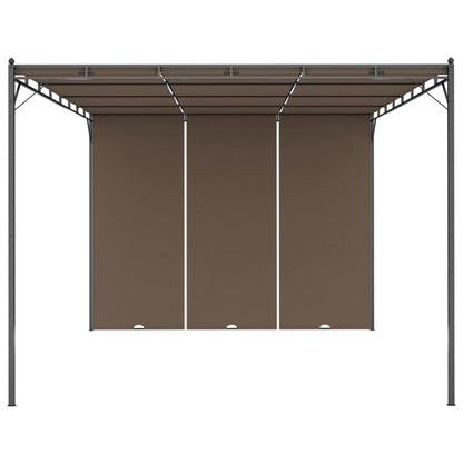 vidaXL Belvédère de jardin avec rideau latéral 4x3x2,25 m Taupe