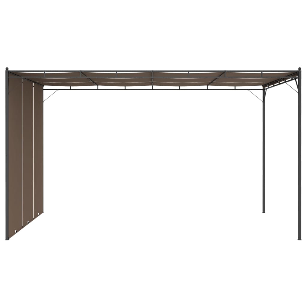 vidaXL Belvédère de jardin avec rideau latéral 4x3x2,25 m Taupe