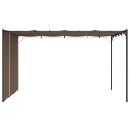 vidaXL Belvédère de jardin avec rideau latéral 4x3x2,25 m Taupe